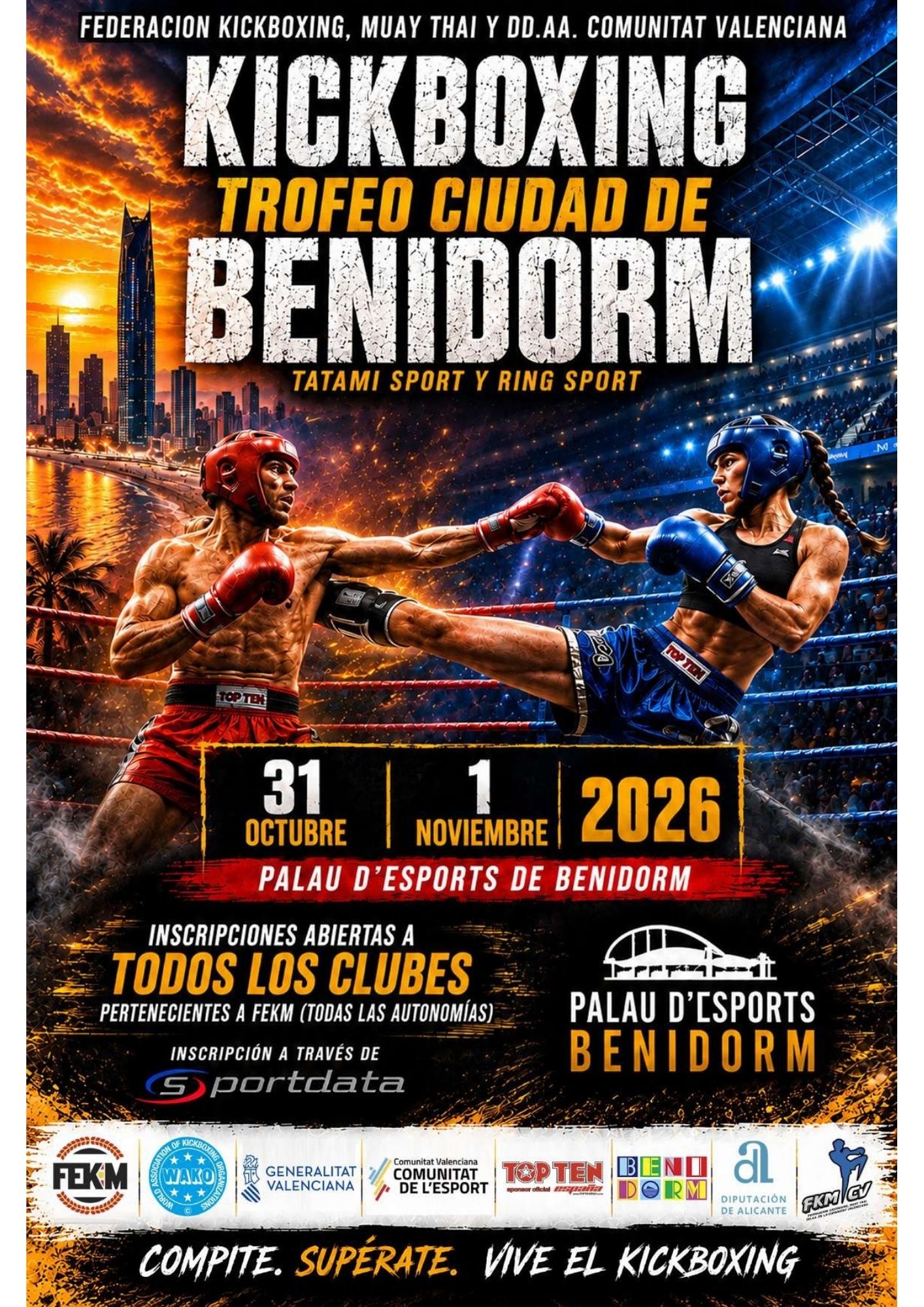 Cartel del Trofeo Ciudad de Benidorm de Kickboxing