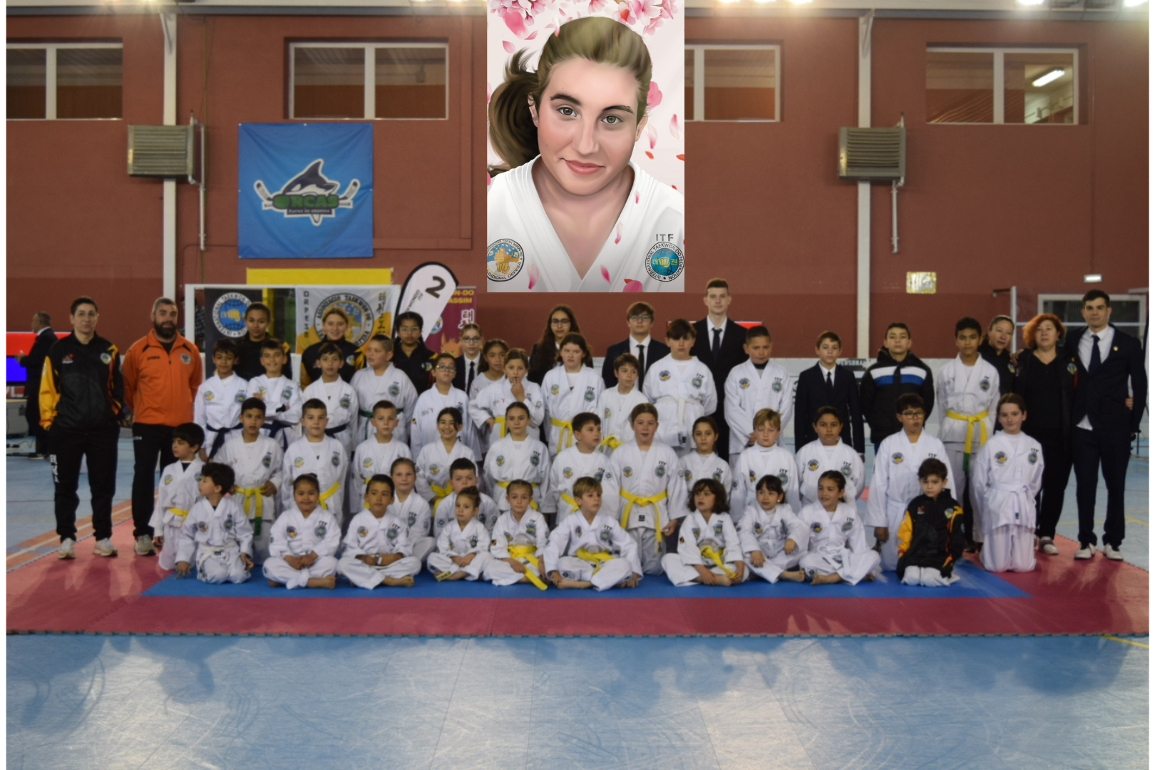 Alumnos y participantes de Taekwon-Do en torneo celebrado en Oropesa del Mar